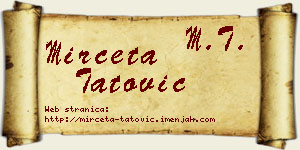 Mirčeta Tatović vizit kartica